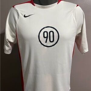 Nike White and Red Sports Jersey
